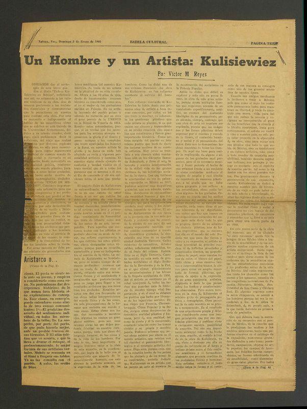 Un Hombre y un Artista: Kulisiewiez