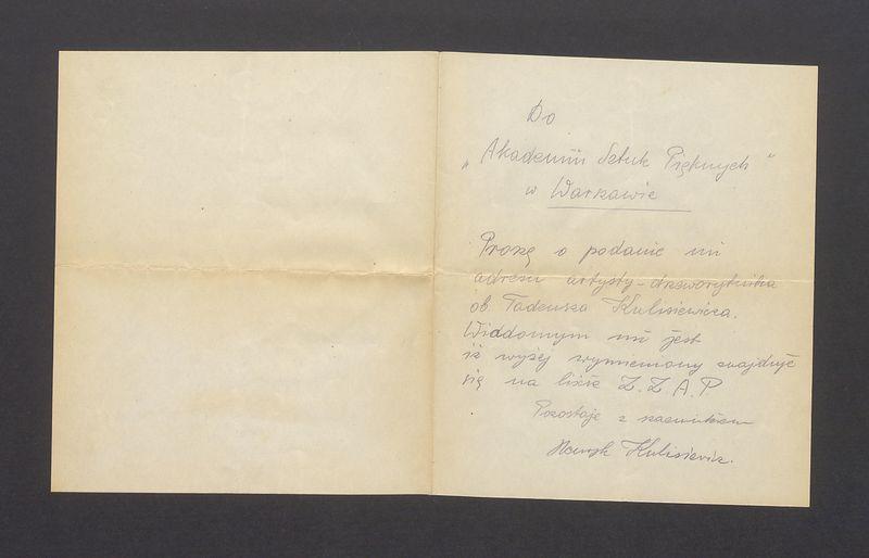 Do "Akademii Sztuk Pięknych" w Warszawie