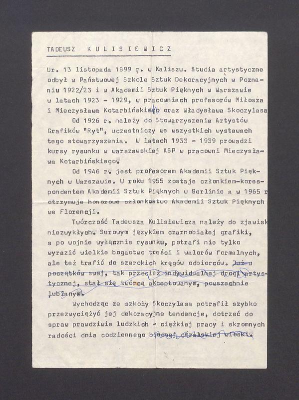 Biogram Tadeusza Kulisiewicza