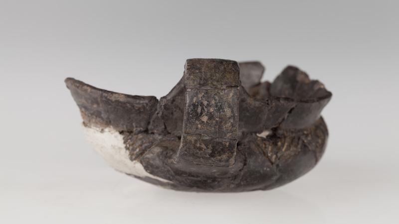 Zachowany we fragmentach czerpak z baniastym brzuścem