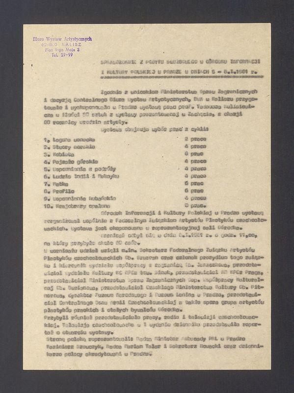 Sprawozdanie z pobytu służbowego w Ośrodku Informacji i Kultury Polskiej w Pradze