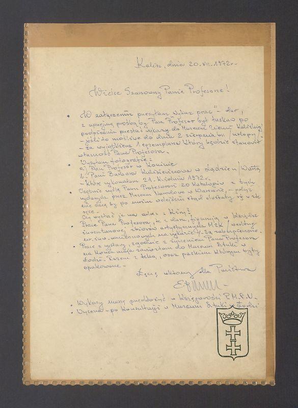 Wielce Szanowny Panie Profesorze! W załączeniu przesyłam [...]