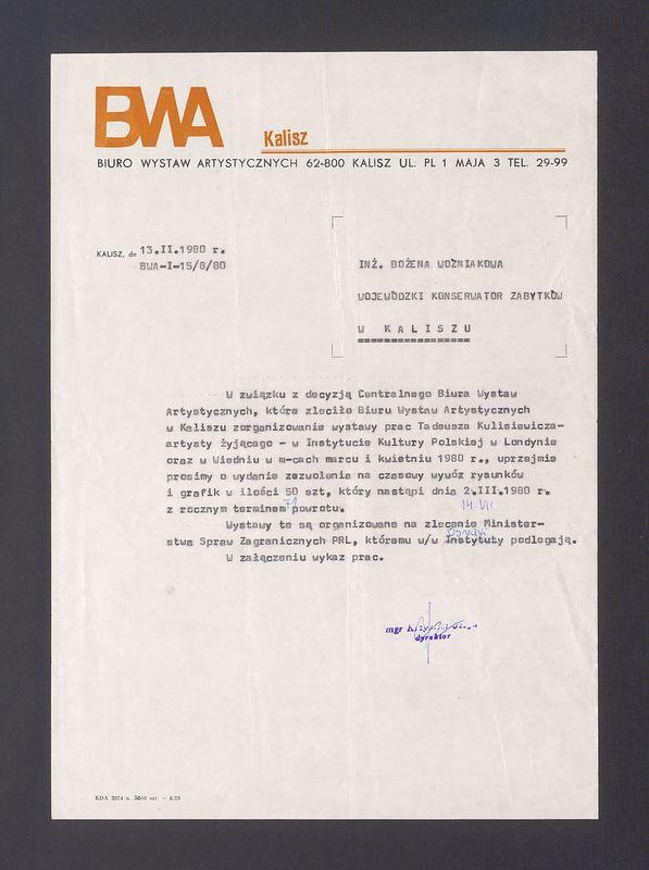 W związku z decyzją Centralnego Biura Wystaw Artystycznych [...]