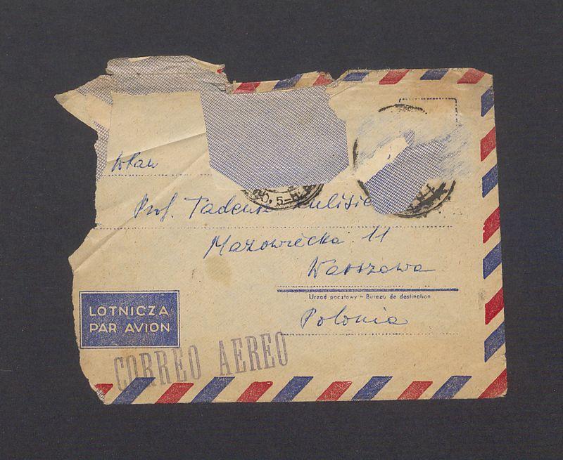 Koperta, adr. Prof. Tadeusz Kulisiewicz