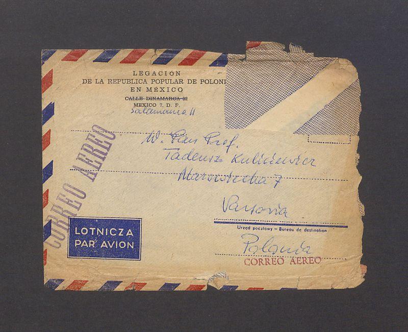 Koperta, adr. W. Pan Prof. Tadeusz Kulisiewicz