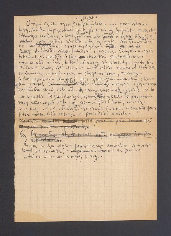 Notatka nt. powstania cyklu "Stalowe ptaki"