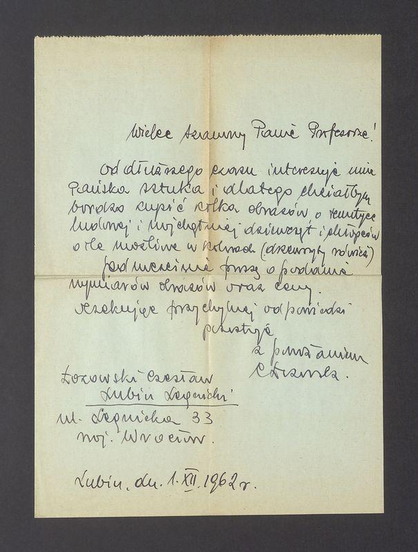 Wielce Szanowny Panie Profesorze! Od dłuższego czasu interesuje mnie Pańska sztuka [...]