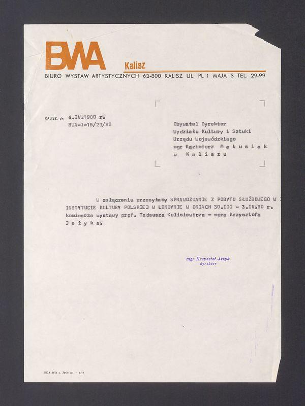 W załączeniu przesyłamy Sprawozdanie z pobytu służbowego [...]