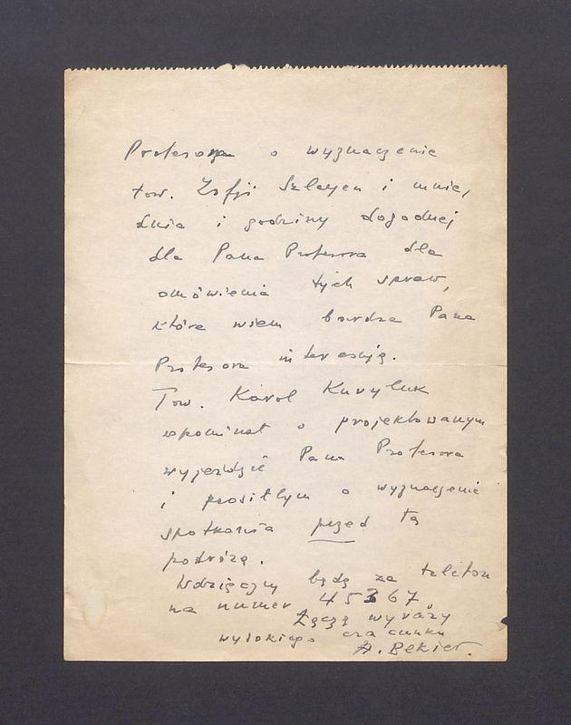 Wielce Szanowny Panie Profesorze, Dąbrowszczacy, którzy z okazji [...]