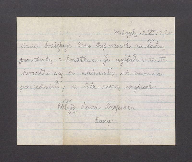 Kochany Panie Profesorze! Dziękuję bardzo za piękną pocztówkę [...]