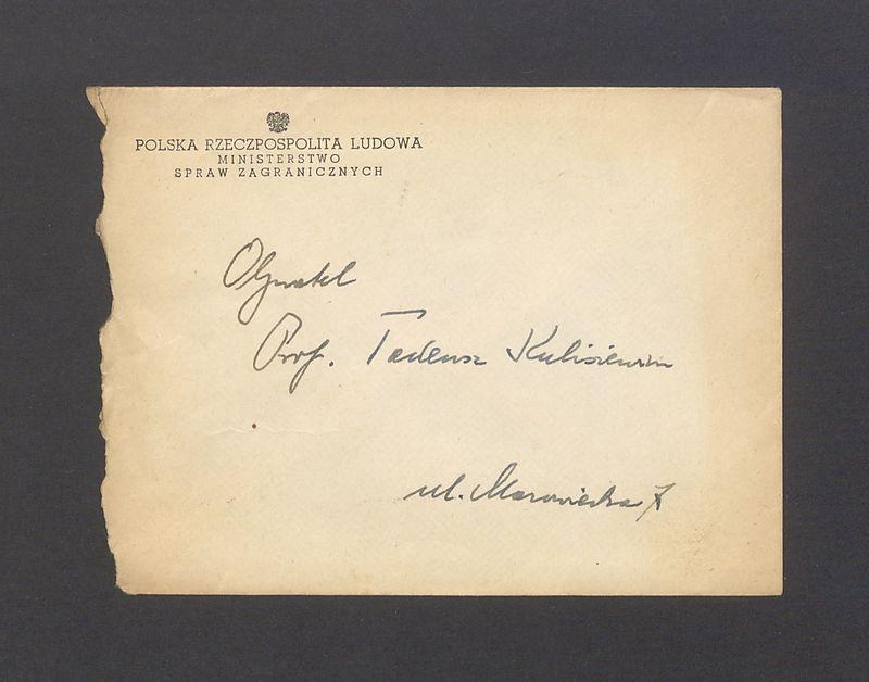 Koperta, nad. Ministerstwo Spraw Zagranicznych