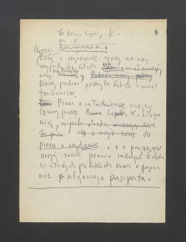 Podanie (brudnopis) do Biura Współpracy z Zagranicą