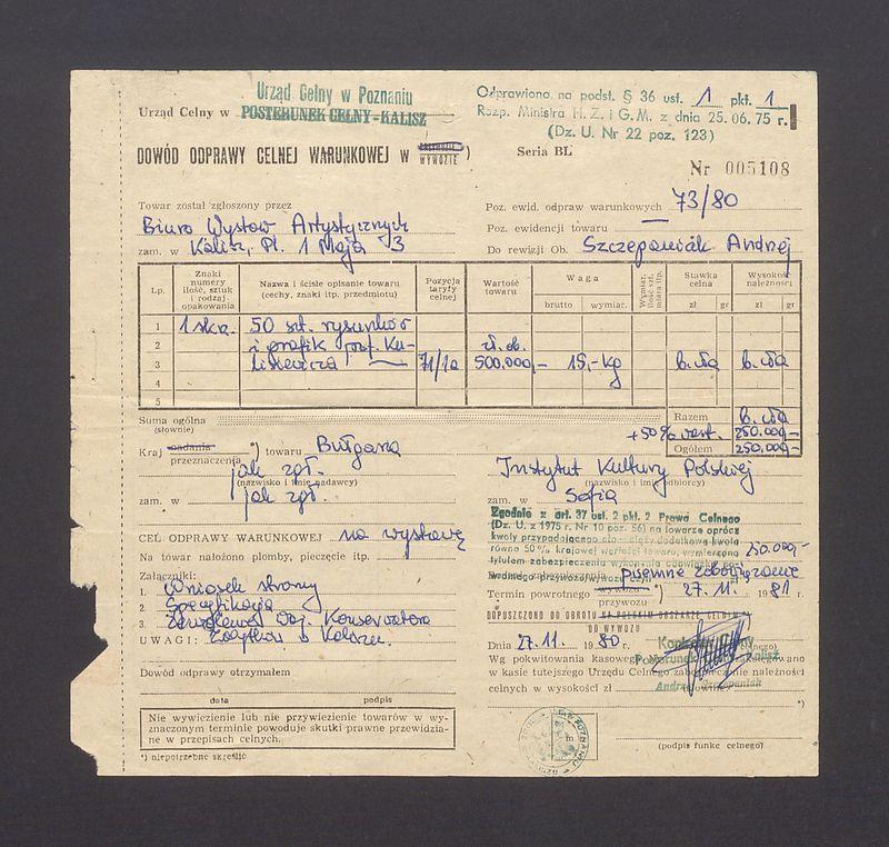 Dowód odprawy celnej warunkowej