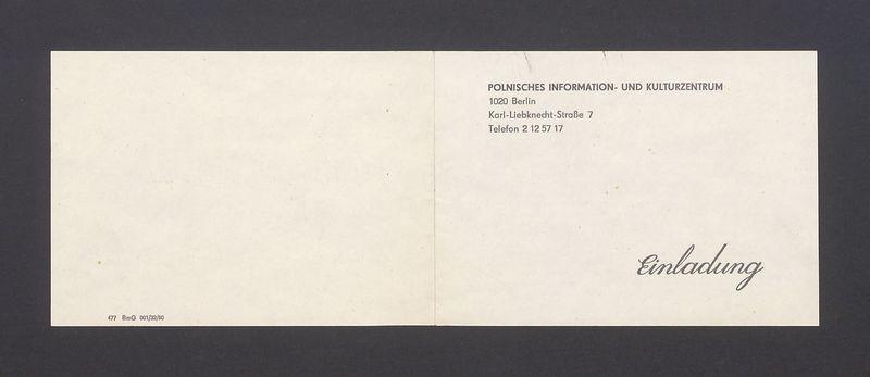 Wir laden Sie herzlich ein zur Eroffnung der Ausstellung Zeichnungen und Grafiken von Tadeusz Kulisiewicz