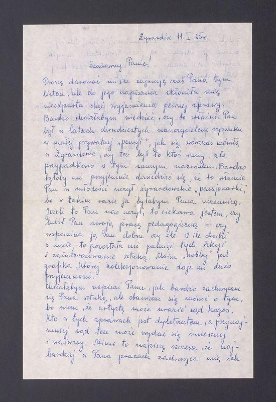 Szanowny Panie! Proszę darować mi, że zajmuję czas Pana [...]