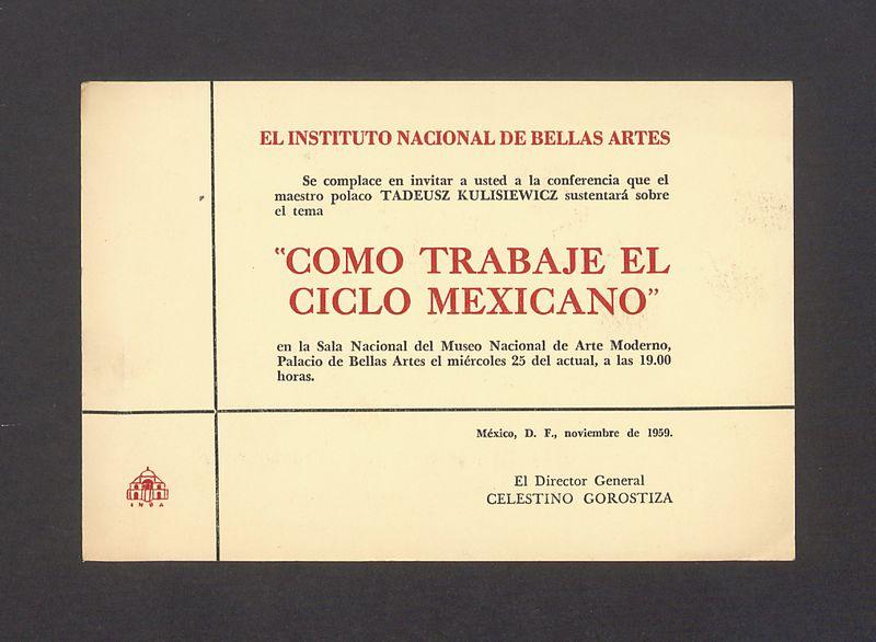 El Instituto Nacional de Bellas Artes