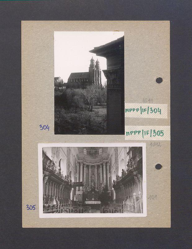 Ołtarz główny i stalle w katerze.