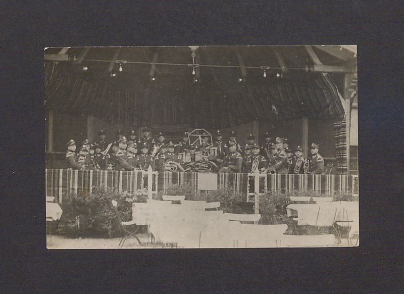 Orkiestra wojskowa 69 Pułku Piechoty na wystawie Rolniczo-Przemysłowej w Gnieźnie.