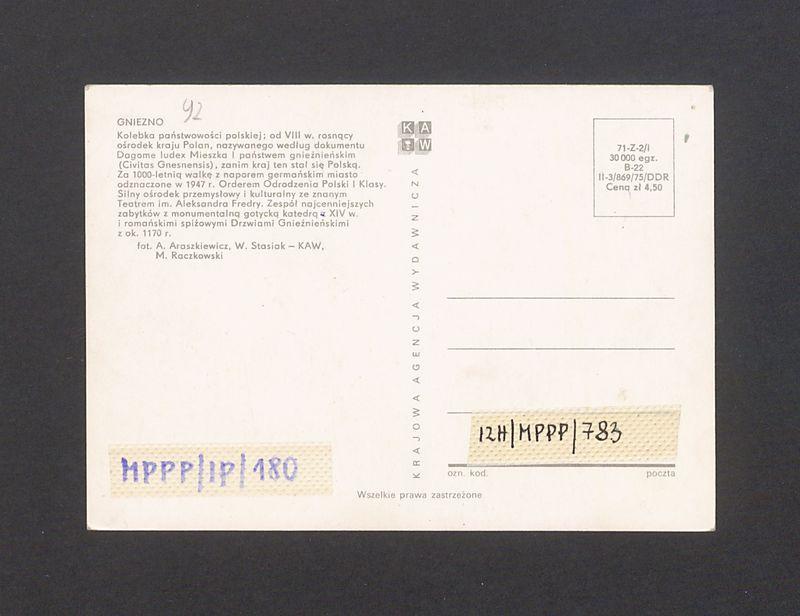 Gniezno, pocztówka wieloobrazkowa.