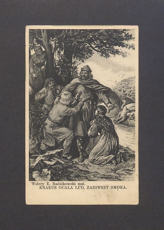 Krakus ocala lud zabiwszy smoka według Walerego E. Radzikowskiego.