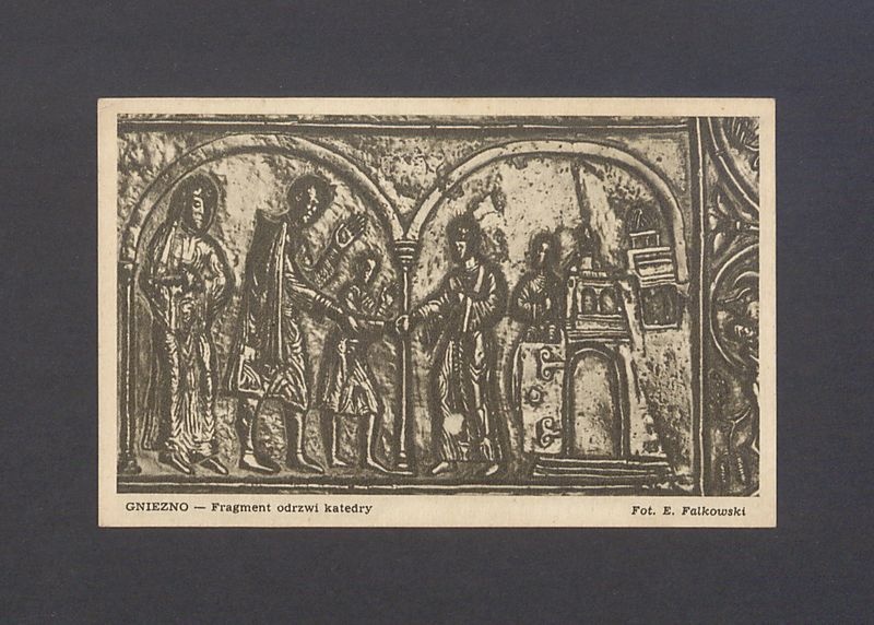 Gniezno, katedra. Fragment drzwi gnieźnieńskich.