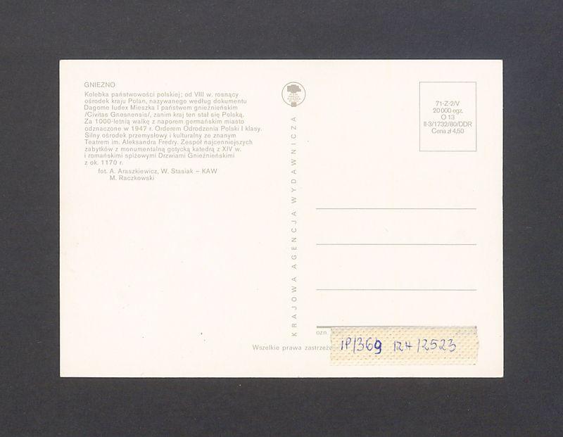 Gniezno, pocztówka wieloobrazkowa.