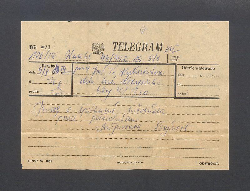 Telegram. Proszę o spotkanie [...]