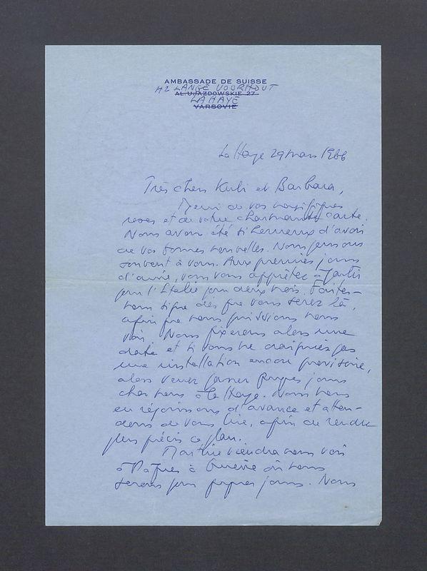 List, nad. Ambassade de Suisse