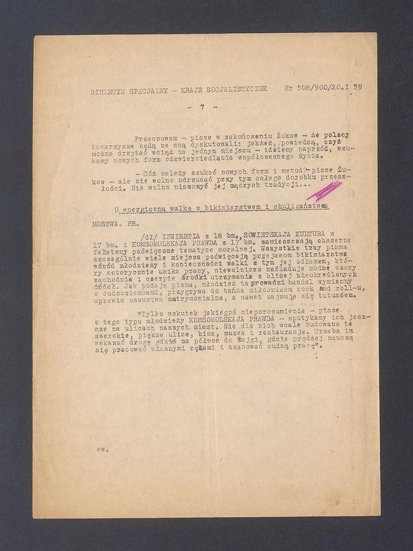 Biuletyn specjalny. Kraje socjalistyczne