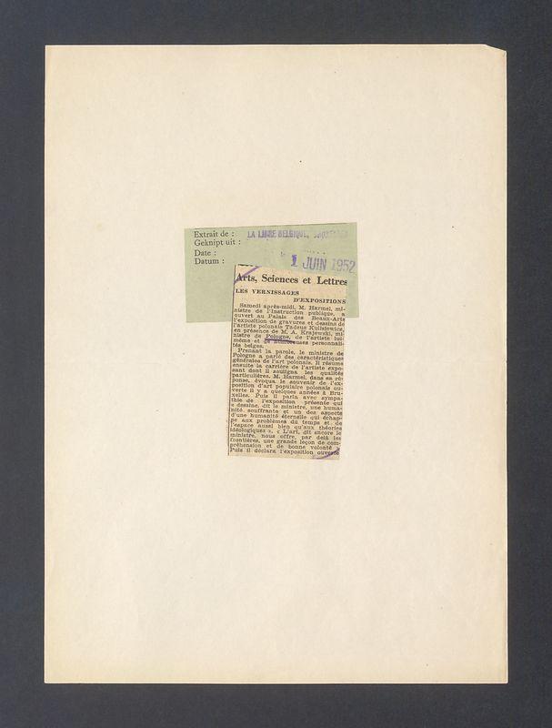 Recenzja. Arts, sciences et lettres. Les vernissages déxpositions