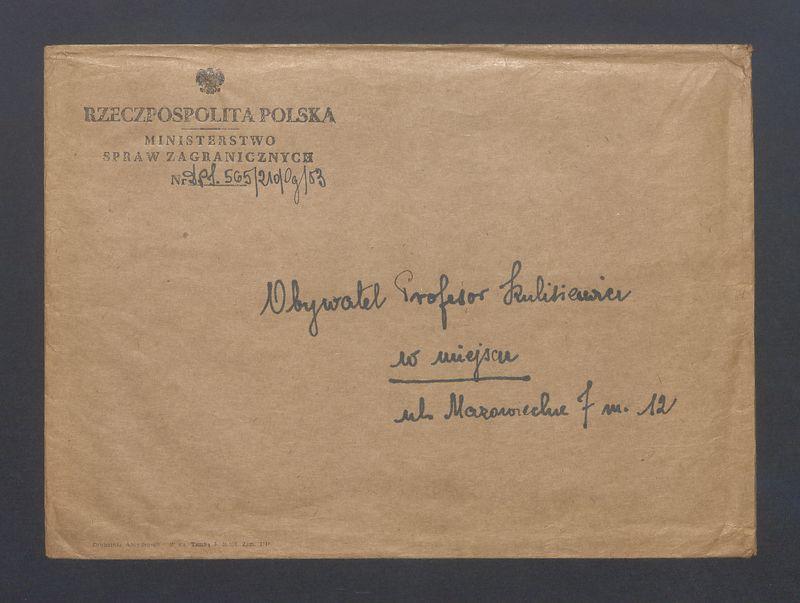 Koperta, nad. Ministerstwo Spraw Zagranicznych