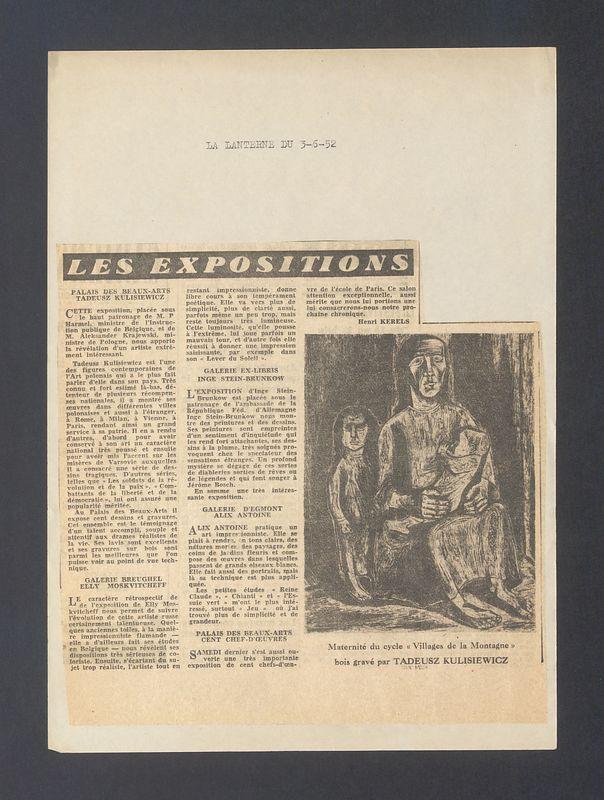 Recenzja. Les expositions, Palais des beaux-arts Tadeusz Kulisiewicz