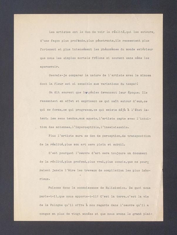 Les artistes ont le don de voir la realite [...]