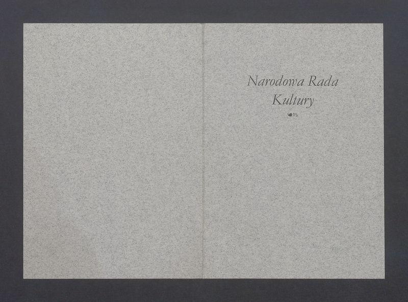 Podziękowanie za udział w pracach Narodowej Rady Kultury