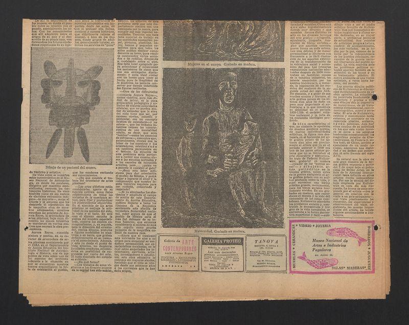 Mujes en el campo. Grabado en madera