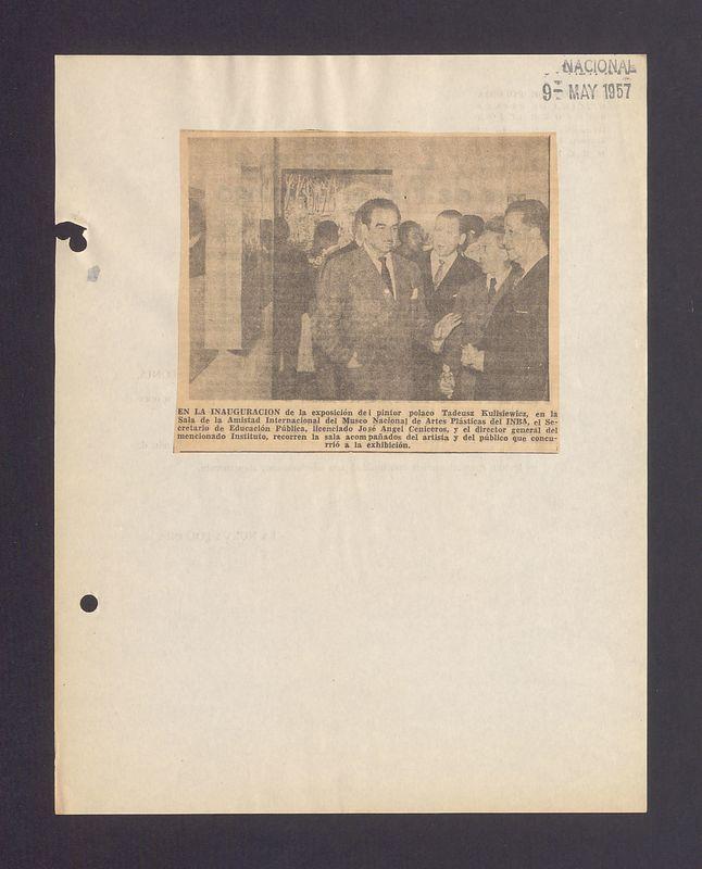 En la inauguracion de la exposicion del pintor polaco Tadeusz Kulisiewicz