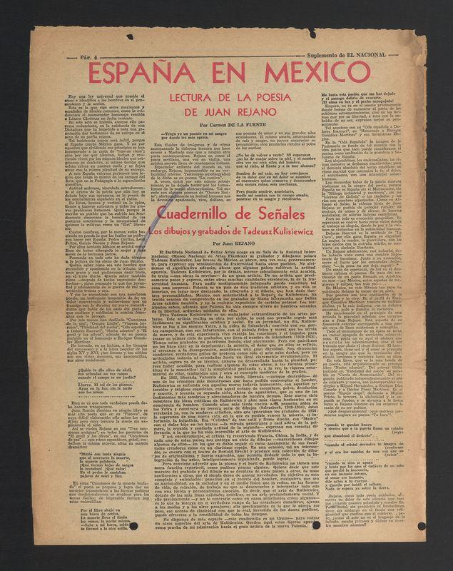 Espana en Mexico. Lectura de la poesia de Juan Rejano