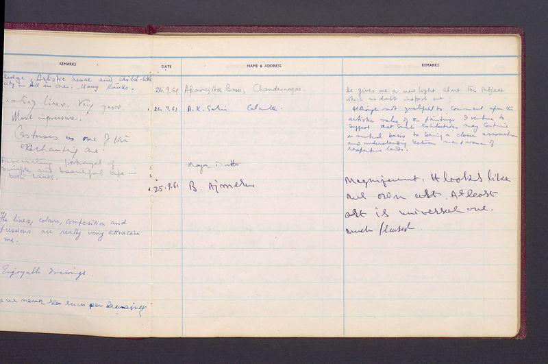 Księga gości z wystawy T. Kulisiewicza w New Delhi, cz. 1