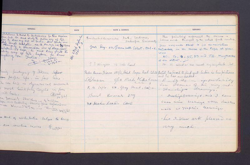 Księga gości z wystawy T. Kulisiewicza w New Delhi, cz. 1