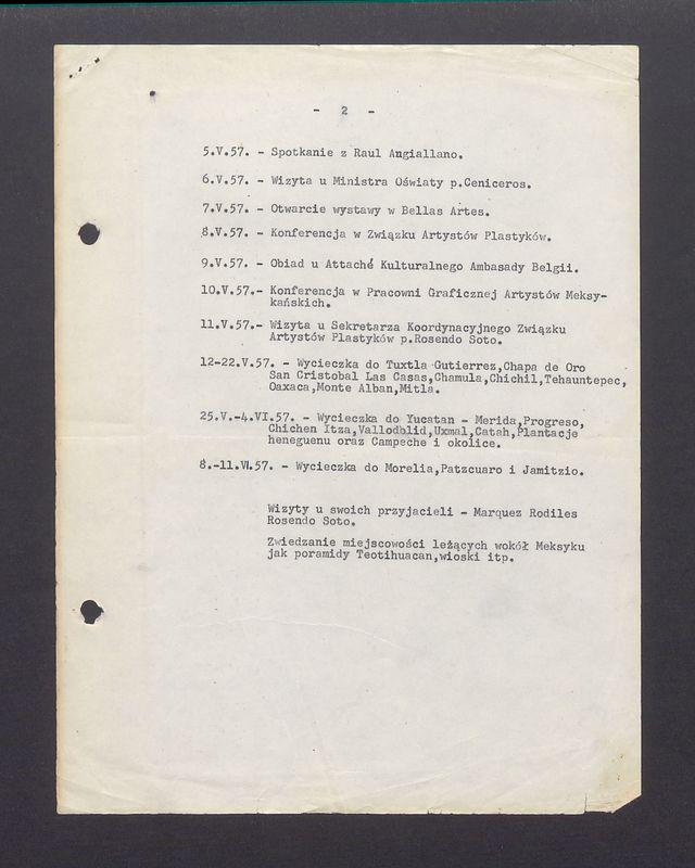 Przebieg pobytu prof. T. Kulisiewicza w Meksyku