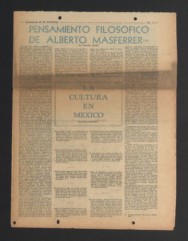 Pensamiento filisofico de Alberto Masferrer