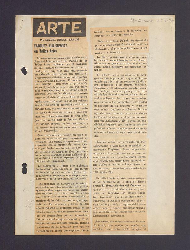 Tadeusz Kulisiewicz en Bellas Artes