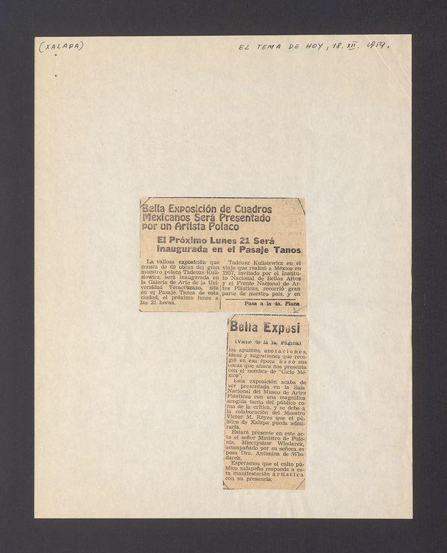 Bella Exposicion de Cuadros Mexicanos Sera Presentado por un Artista Polaco