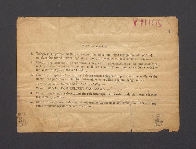 Telegram. Herzliche glueckwuensche zu ihrem 65. Geburtstag [...]