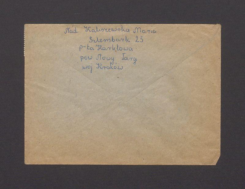 Koperta, nad. Kaliszewska Maria