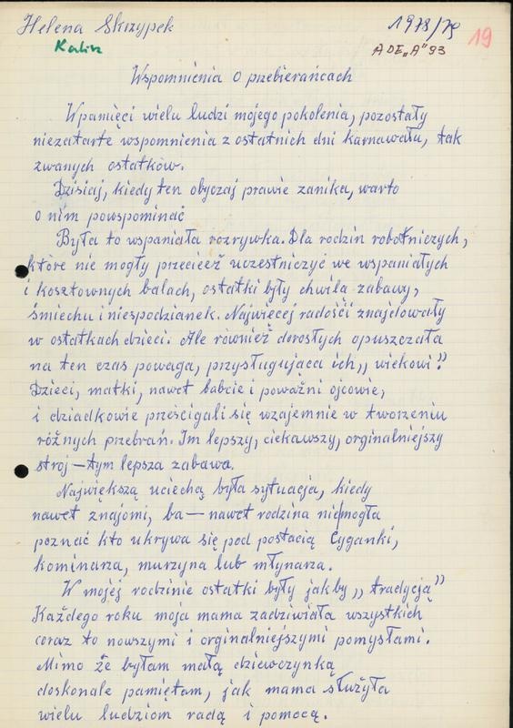 Wspomnienie o przebierańcach