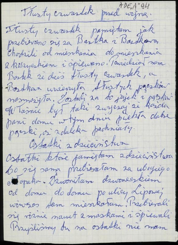 Tłusty czwartek przed wojną