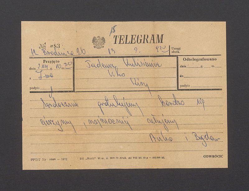 Telegram. Serdecznie gratulujemy bardzo się cieszymy [...]