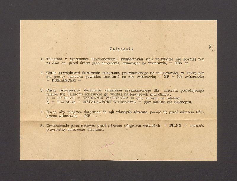 Telegram. Minister Kaczmarek wracając z Krakowa wstąpi do Państwa [...]