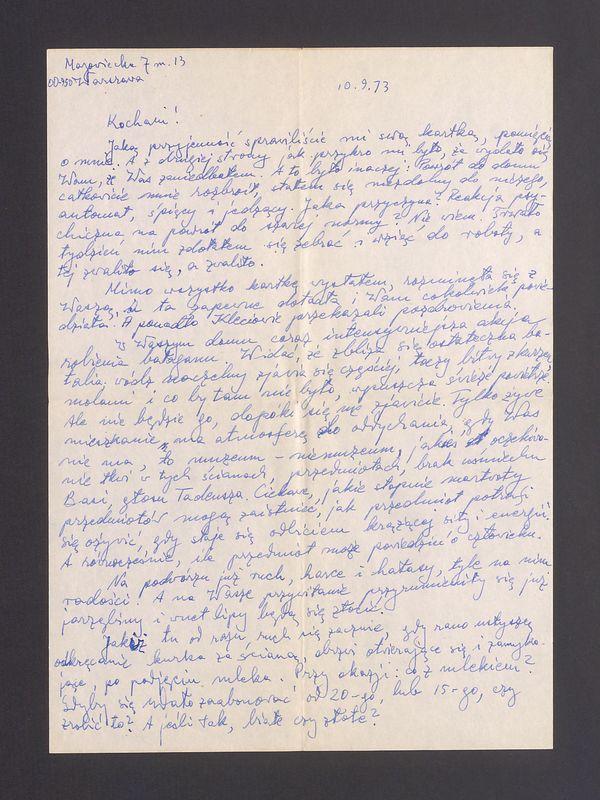 Kochani! Jaką przyjemność sprawiliście mi swą kartką, pamięcią o mnie [...]